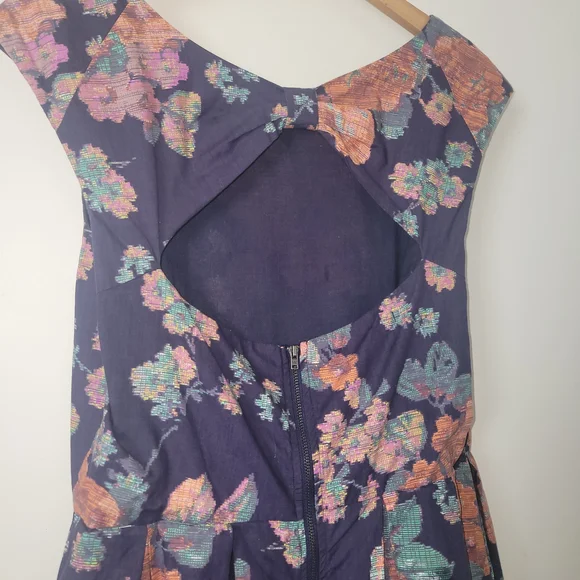 American Rag Floral Midi Dress - Navy and Orange - Picture 5 of 5